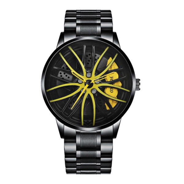 Men's Stainless Steel Wheels Waterproof Quartz Watch - Image 3