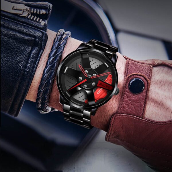 Men's Stainless Steel Wheels Waterproof Quartz Watch - Image 5