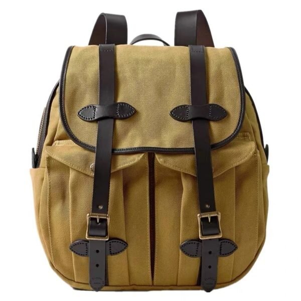 American Retro Heavy Oil Wax Canvas Backpack - Image 4