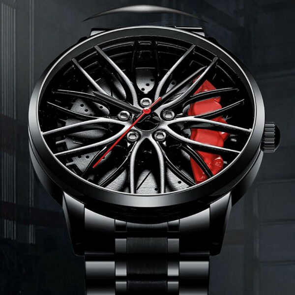 Men's Stainless Steel Wheels Waterproof Quartz Watch - Image 6