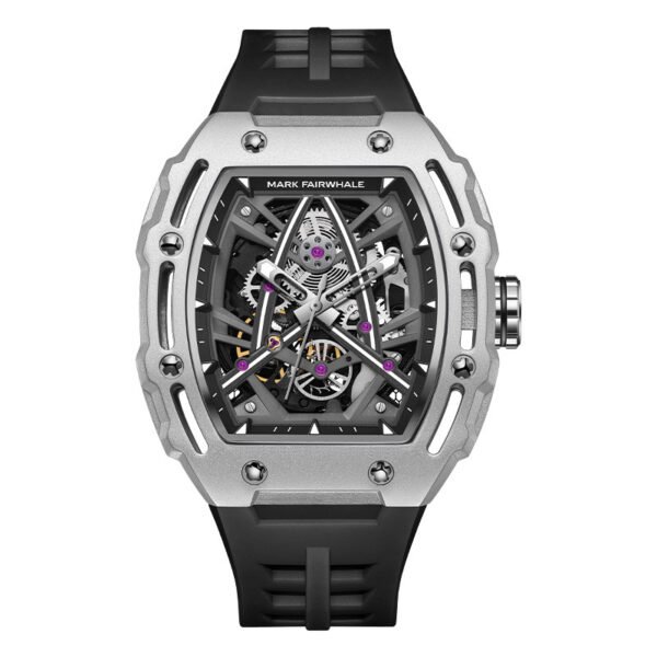 Men's Barrel-shaped Hollow Automatic Mechanical Watch - Image 3