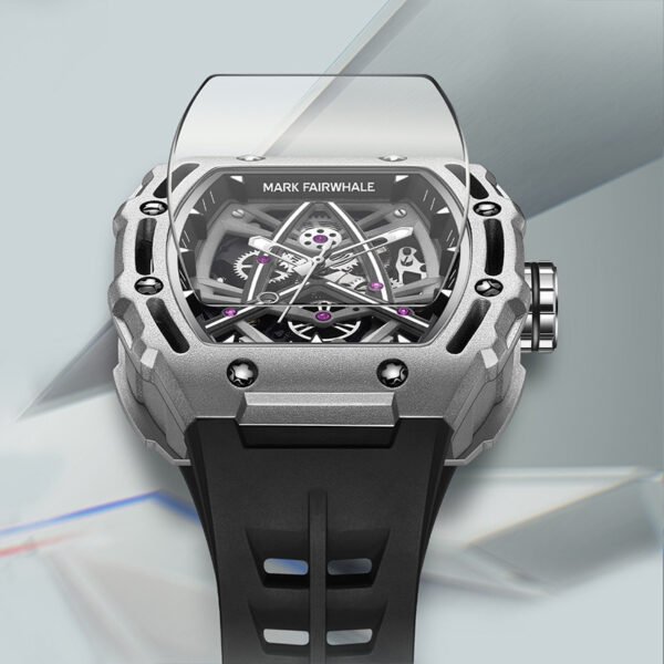 Men's Barrel-shaped Hollow Automatic Mechanical Watch - Image 4