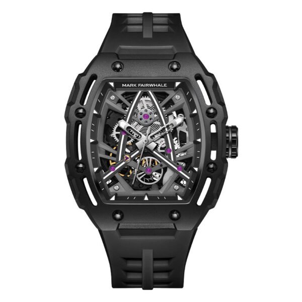 Men's Barrel-shaped Hollow Automatic Mechanical Watch - Image 6